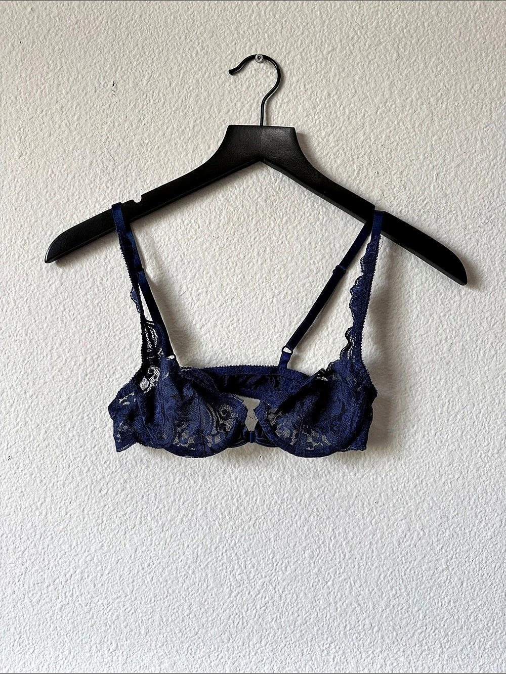 Blue Floral Lace Bra